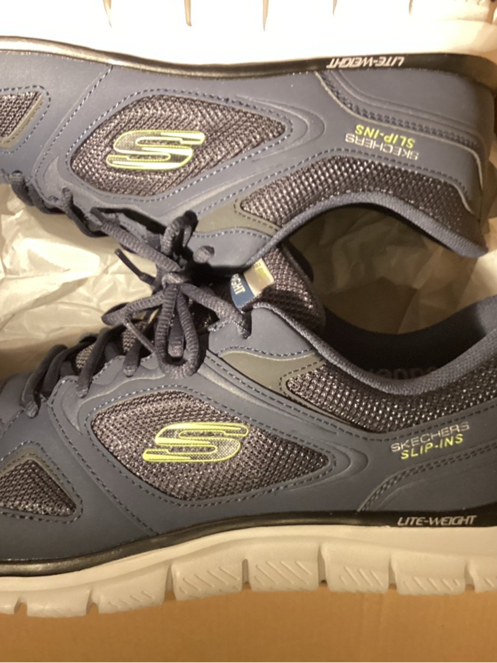 Skechers Track Ezra’l Mens 11.5 Wide Navy Sneakers Slip Ins No box - Picture 6 of 10